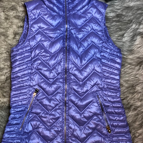 Calvin klein purple metalic puffer vest  small wom - Picture 2 of 4